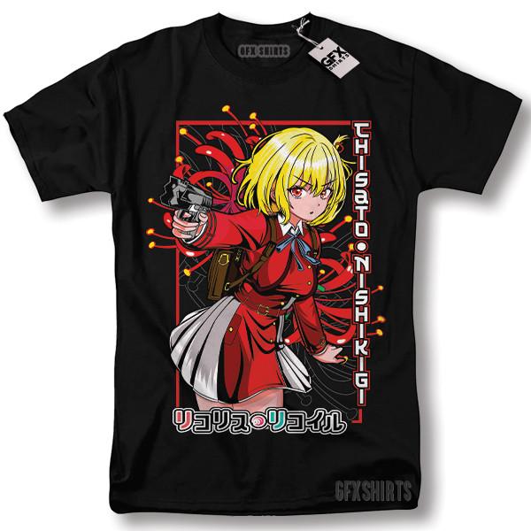 Lycoris Recoil Shirt Chisato Nishikigi Anime Manga Cosplay Graphic T-Shirt
