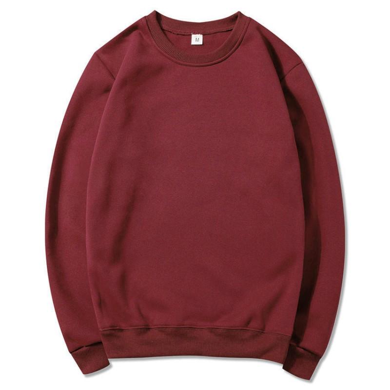 Unisex Fleece Sweatshirt Casual Sports Pullover Solid Color Long Sleeve Top Men Women