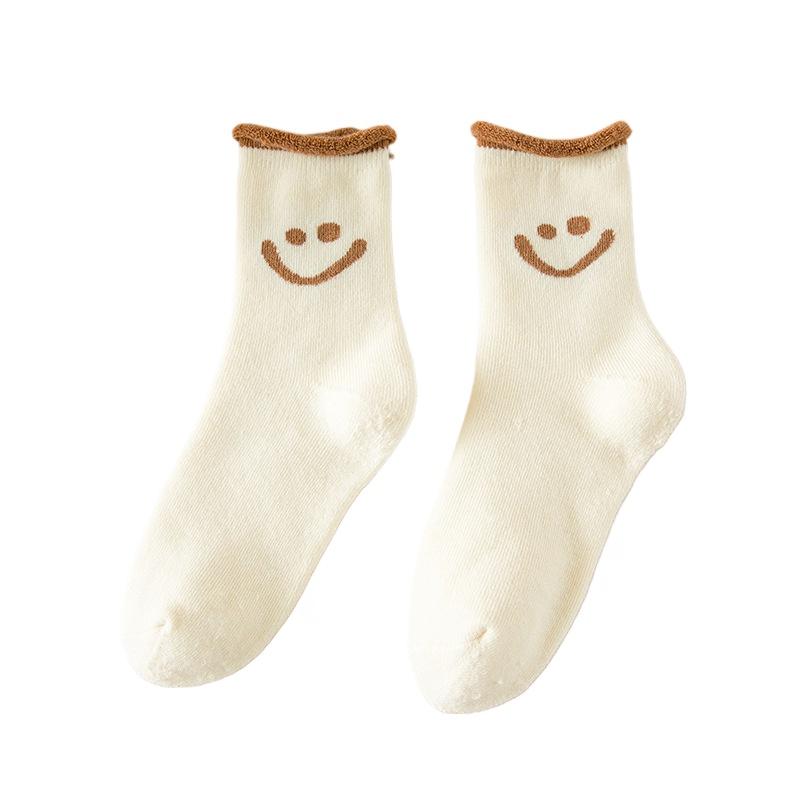 

1-10 парЖенские толстые теплые флисовые носки Осень Зима Хлопковые махровые носки с плюшевой подкладкой До середины икры В японском стиле Домашние носки One Size