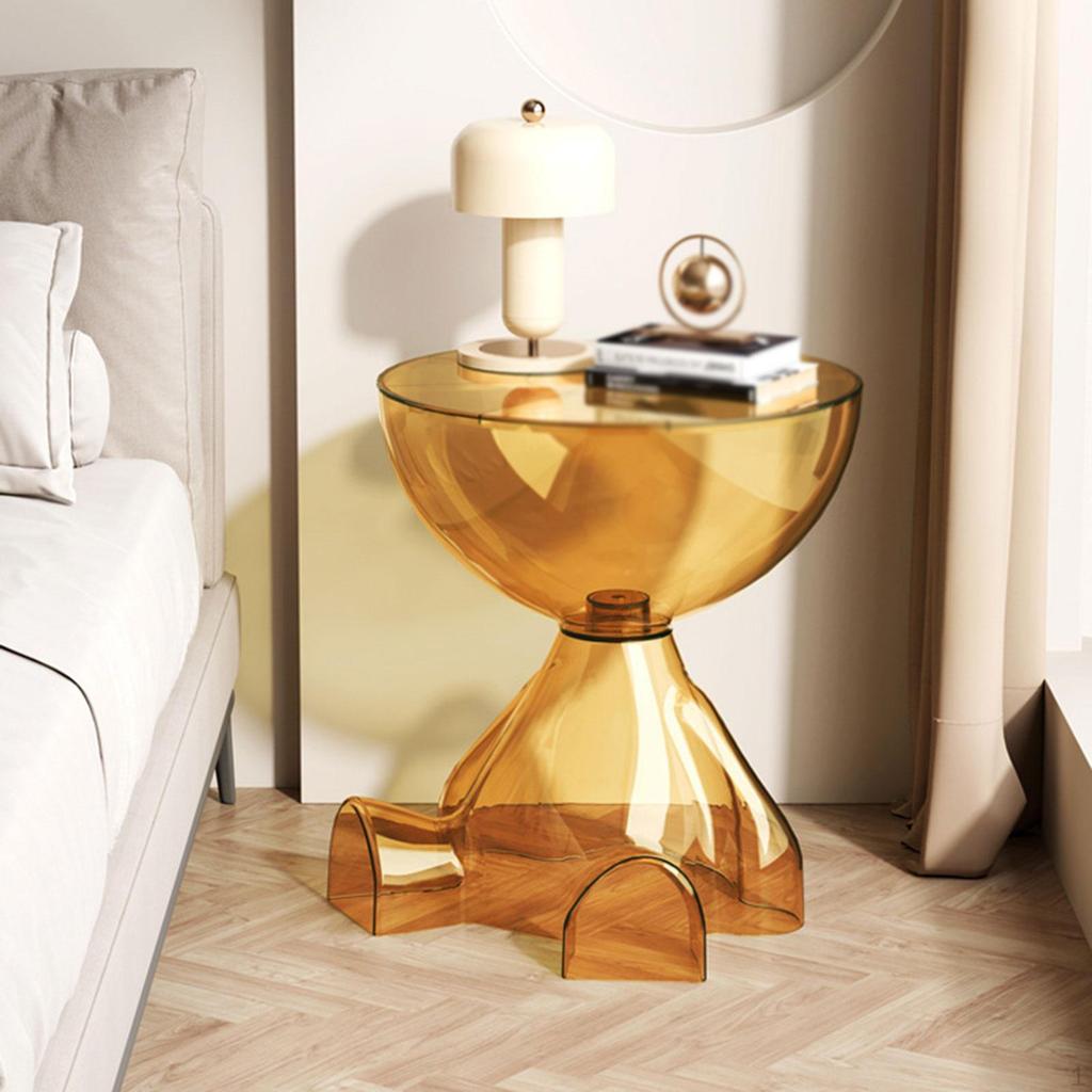 Small End Table Bedside Cabinet Creative Plant Stand Cute Flat Head Coffee for Dorm Bathroom