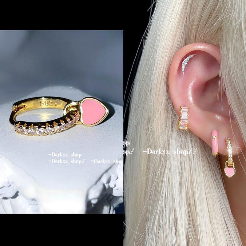 Color Enamel Earrings, High-end Niche Design, Retro Exquisite Temperament, Versatile and Simple Earrings, Stud Earrings, Women's Earrings.
