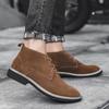 Golden Sapling Western Boots Men Retro Suede Leather Flats Classics Men's Chelsea Boots Fashion Platform Shoes Formal Footwear