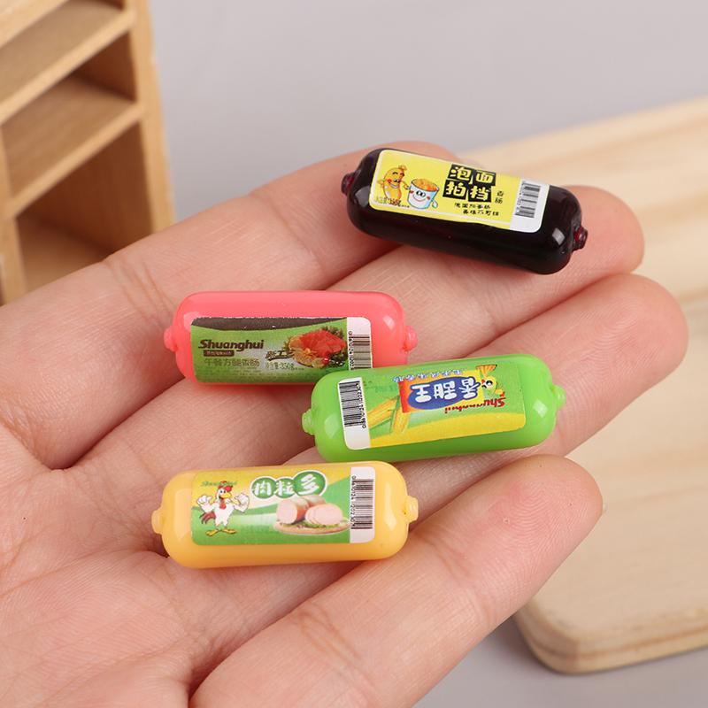 5Pcs 1/12 Dollhouse Simulation Ham Canned Dollhouse Miniature Food Decoration Dolls House Accessories Pretend Play Toys
