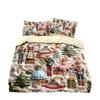 Bed Three-Piece Christmas Element Quilt Cover Pillowcase Digital Printing Kit