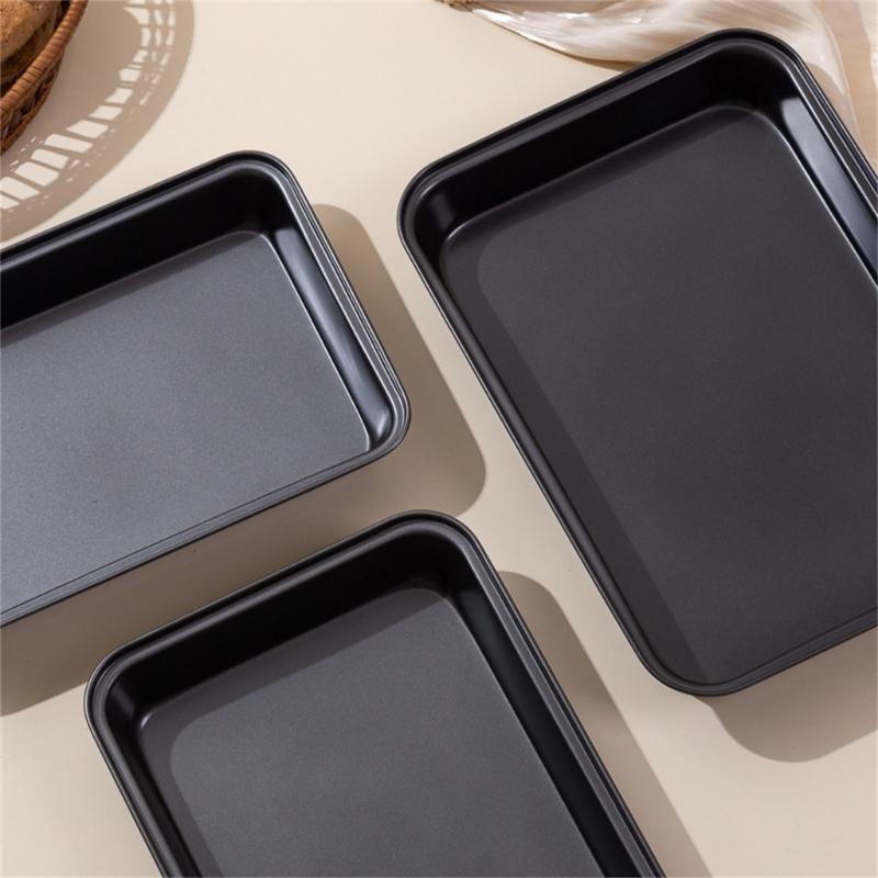 Nonstick Carbon Steel Roasting Tray Large Capacity Deep Cooking Pan Sheet for Baking Cakes Breads Even Heat Distribution
