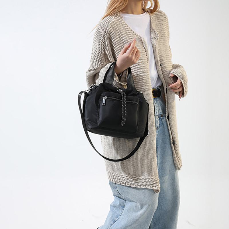 Women's Fashion Casual Drawstring Bucket Bag, Versatile Shoulder & Crossbody Mini Everyday Chic Essentials Bag KTB