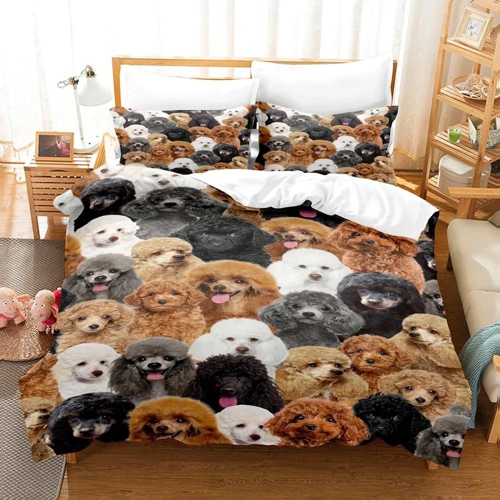 2014 Cute Dog Bedding Set Single Twin Full Queen King Size Pet Dog Bed Set Teenager Bedroom Duvetcover Sets 3D Print