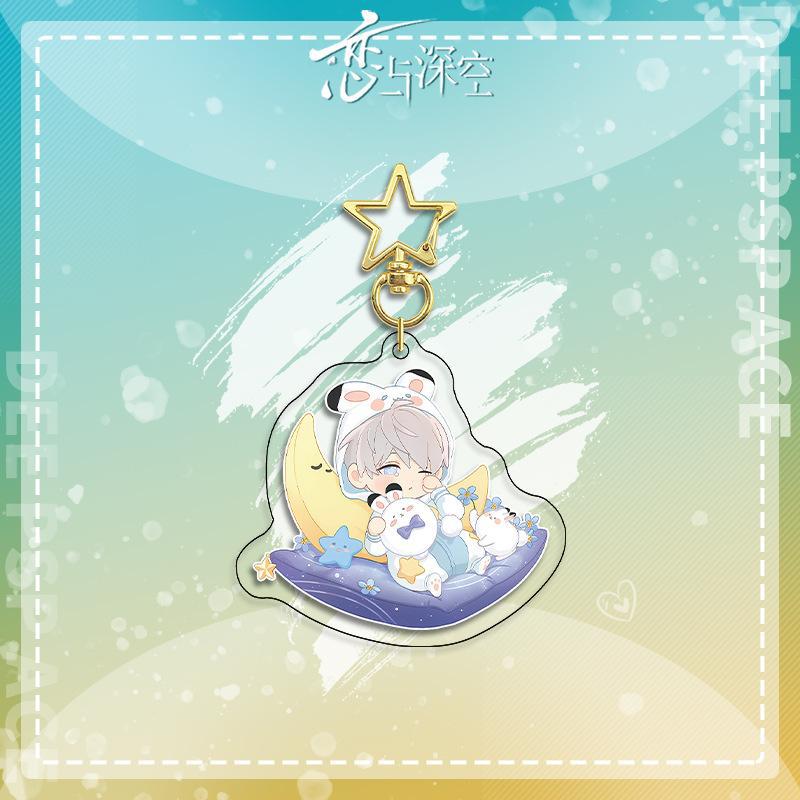 

Cute Love and Deepspace Q Version Anime Keychain Xavier Zayne Rafayel Acrylic Llaveros Shen Xinghui Li Shen Qi Yu Bag Pendent6CM 6 cm