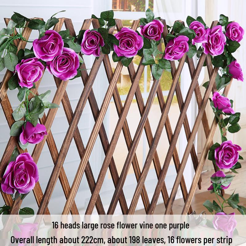 Artificial Rose Vine for Air Conditioning Pipe and Staircase Decoration