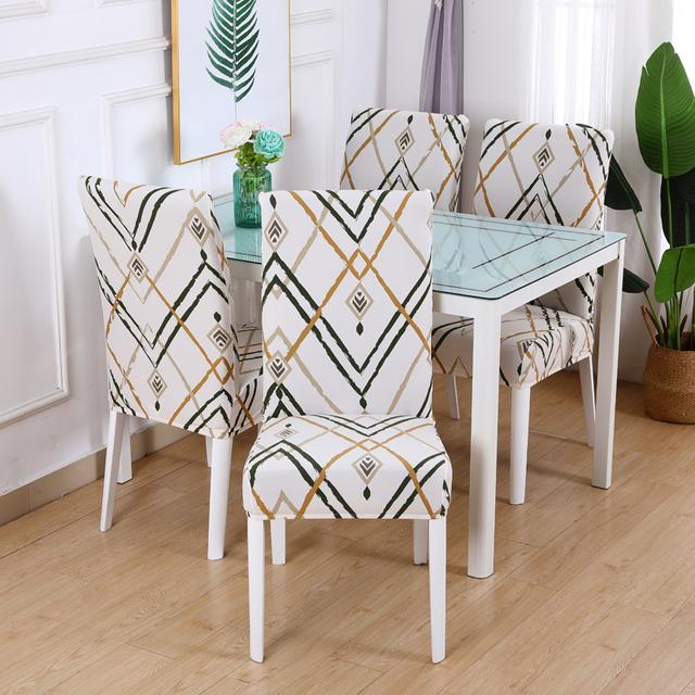 

Floral Printing Stretch Elastic Dining Chair Covers For Wedding Occasion Dining Rm Area Office Banquet Chair Cover Stretchable universal size