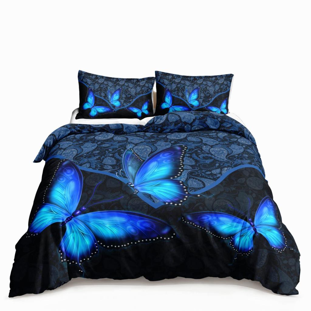 Farmhouse Animal Cow Three-piece Quilt Cover Cow Digital Printing Bedding Set Bed Cover