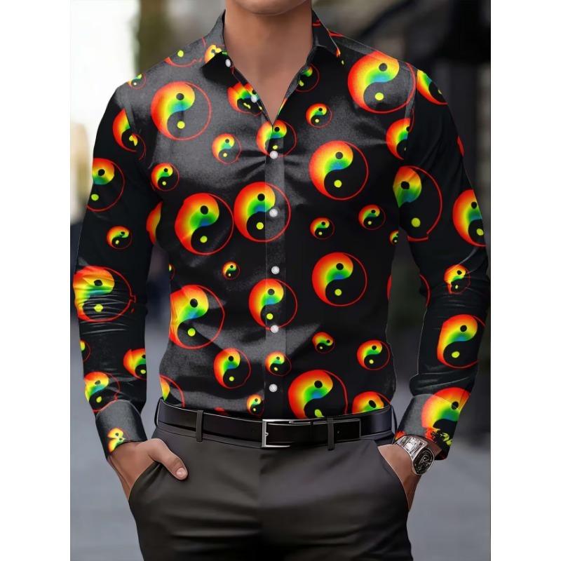 Neues schwarzes Hintergrund 3D rotes Spinnennetz-Aufdruck Herren Langarmshirt trendiger Streetstyle Freizeithemd