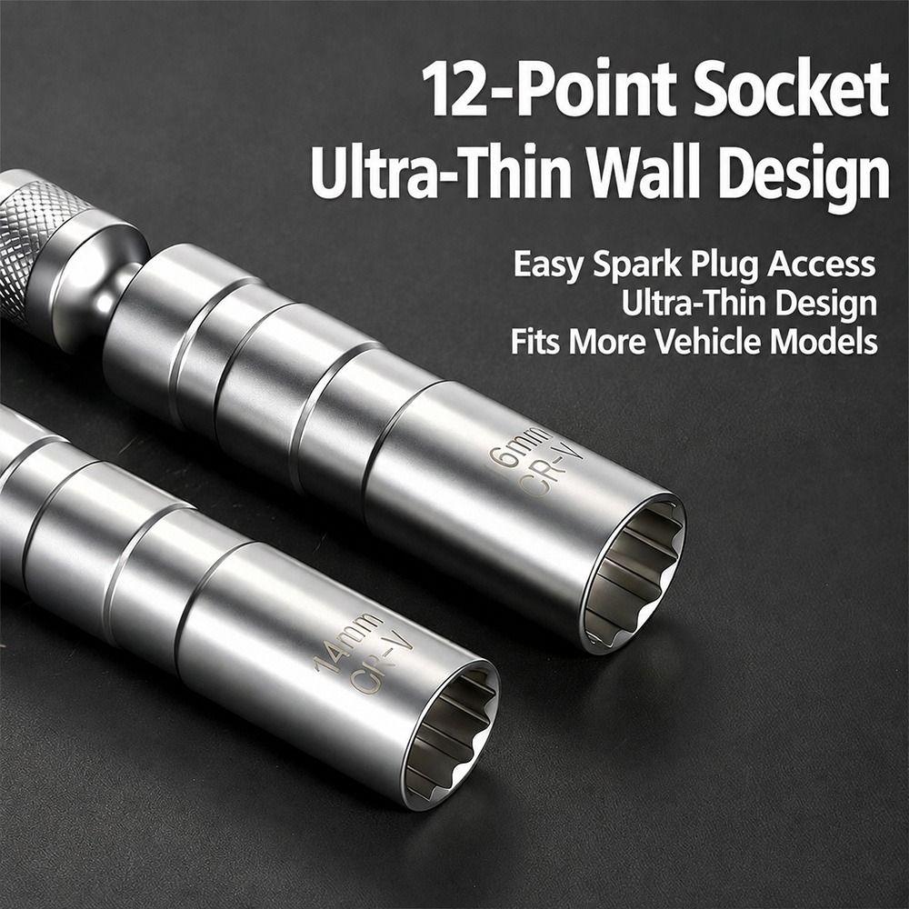 Magnetic Retainer Spark Plug Removal Tool Universal Swivel Garage Tool  Vehicle Maintenance