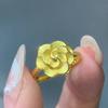 Antique Gold Craftsmanship Frosted Floral Rings for Women Simple Luxurious Fashionable Rose Ring Adjustable Party Jewelry Gift
