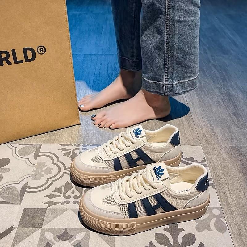 Retro Forrest Gump Schuhe, Damen vielseitige Einzelnetz Sport- und Freizeitschuhe, Neue atmungsaktive Board-Schuhe mit dicker Sohle