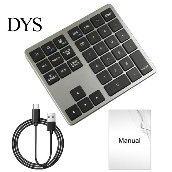Lightweight Numeric Keypad Wireless Bluetooth-compatible Number Pad 35 Keys Silent Laptop Computer Desktop Numpad Mini Rechargeable Keyboard