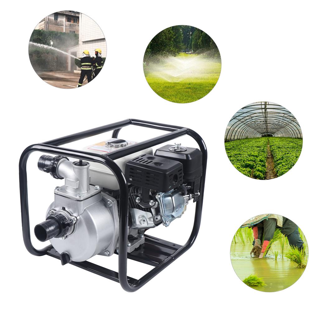 210cc Gas Gasoline Low Noise Water Pump, 4-stroke 6.5Hp Petrol Water Transfer High-quality Pump for Water Intake & Irrigation