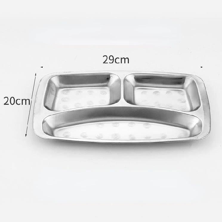 

Обеденная тарелка 3-секционная разделенная тарелка 22/24 см нержавеющая сталь тарелка для закусок