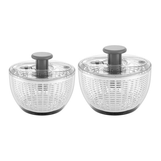 Salad Spinner 3.6/6L Large Capacity Vegetable Washer with Foldable Lid Transparent Salad Dryer Bowl Non-Slip Base One-Hand Operation Vegetable Spinner