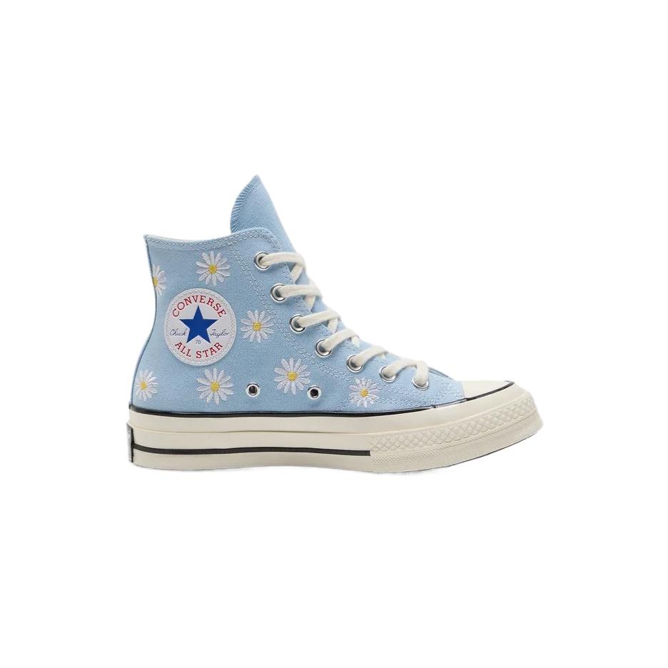 Converse Chuck 70 High Embroidered Daisies - Blue It Unisex Sneakers White Black A16763C