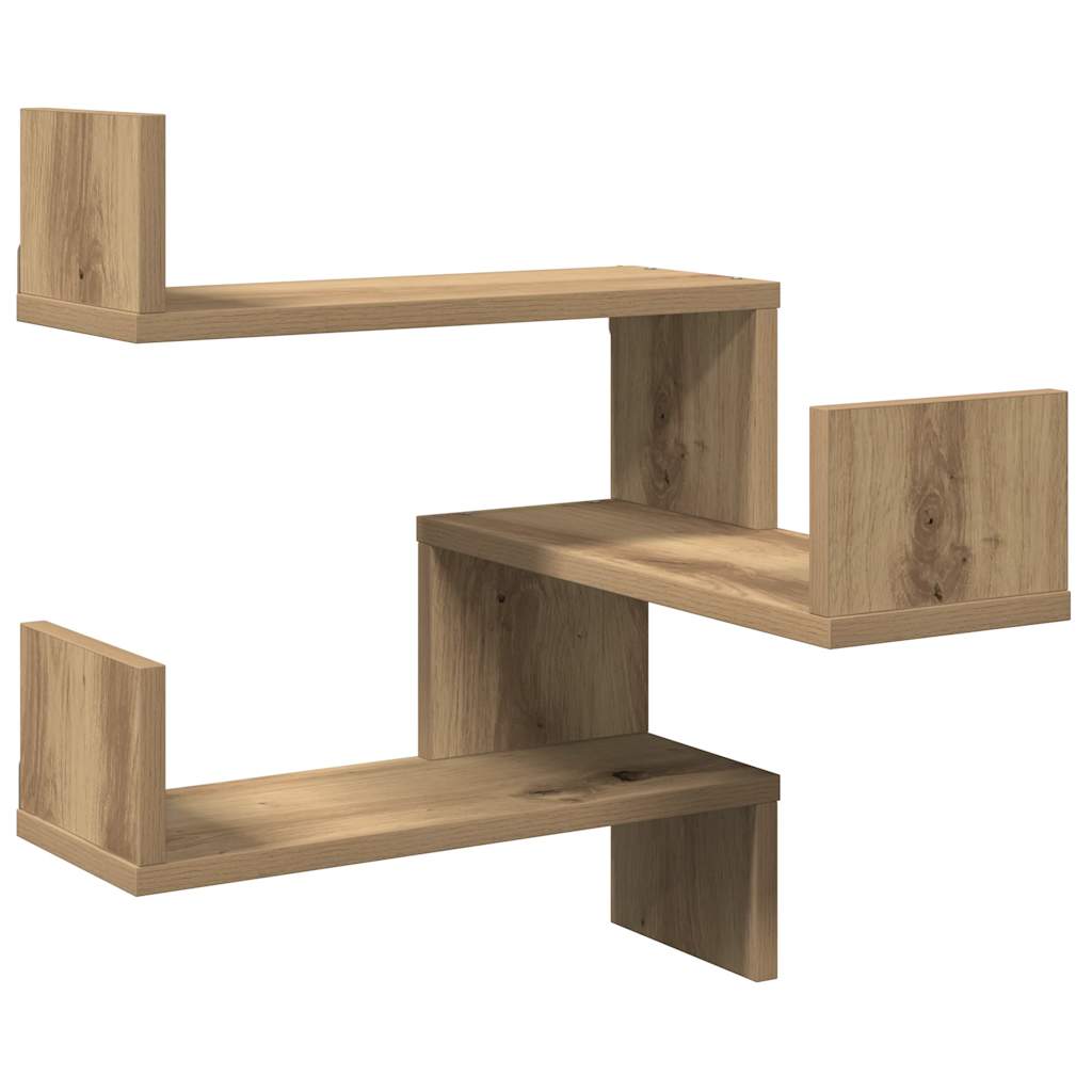 Vintage wooden corner shelf, creative design irregular wall shelf, artistic wall-mounted decorative storage rack, 40x40x49,5 cm