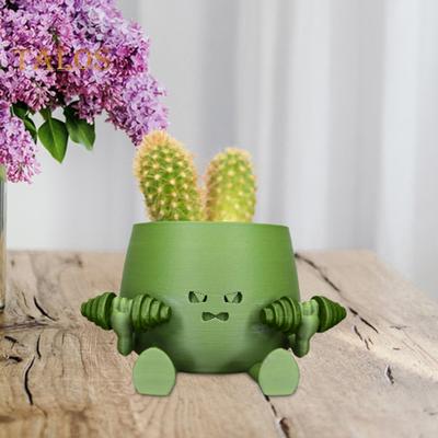 Happy Face Suculentas Planter 3D Impresso Mesa Flowerpot Home Office Decoração Vaso de Flores para Cactos e Suculentas Amantes de Plantas Presente