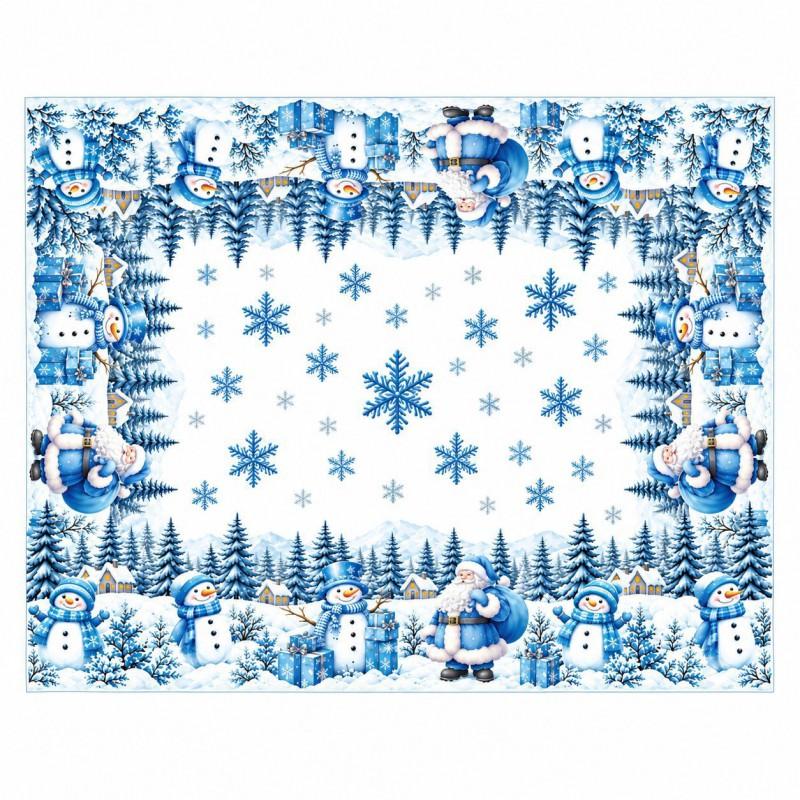 Christmas Tablecloth Festive Snowman Santa Print Dining Table Decor Gift