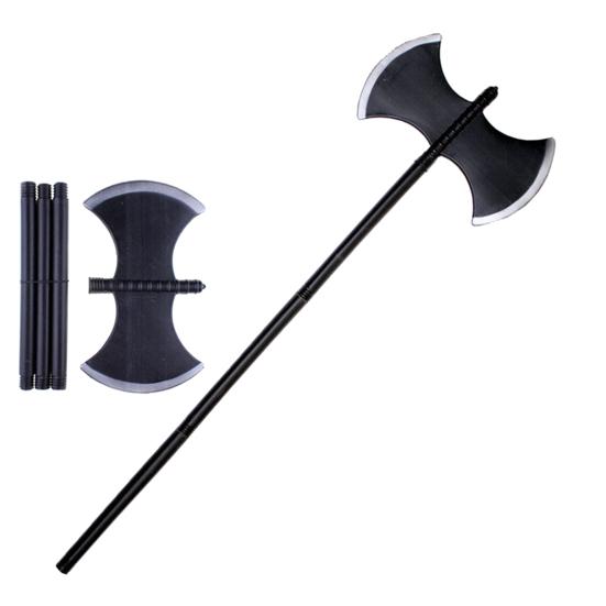 Halloween Weapon Prop Realistic 3-Section Handle Costume Accessories Comfortable Grip Cosplay Supplies Large Halloween Demon Scythe Sickle Axe Prop