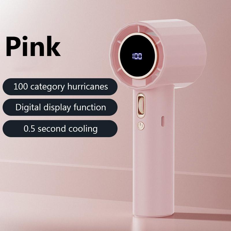 NEW Handheld Portable Fan 100 Wind Speeds Adjustable USB Charging Mini Outdoor Turbo Long-lasting High Speed Fan with Display