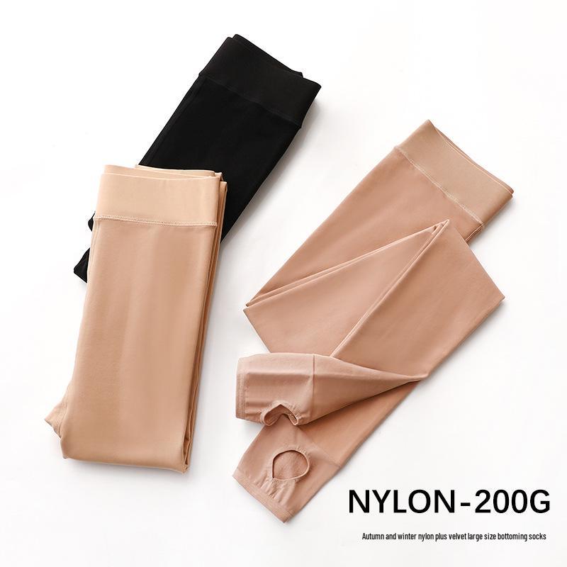 Fleece-Lined Plus Size Nylon Pantyhose: Warm, Invisible, Anti-Exposure Base Layer Stockings