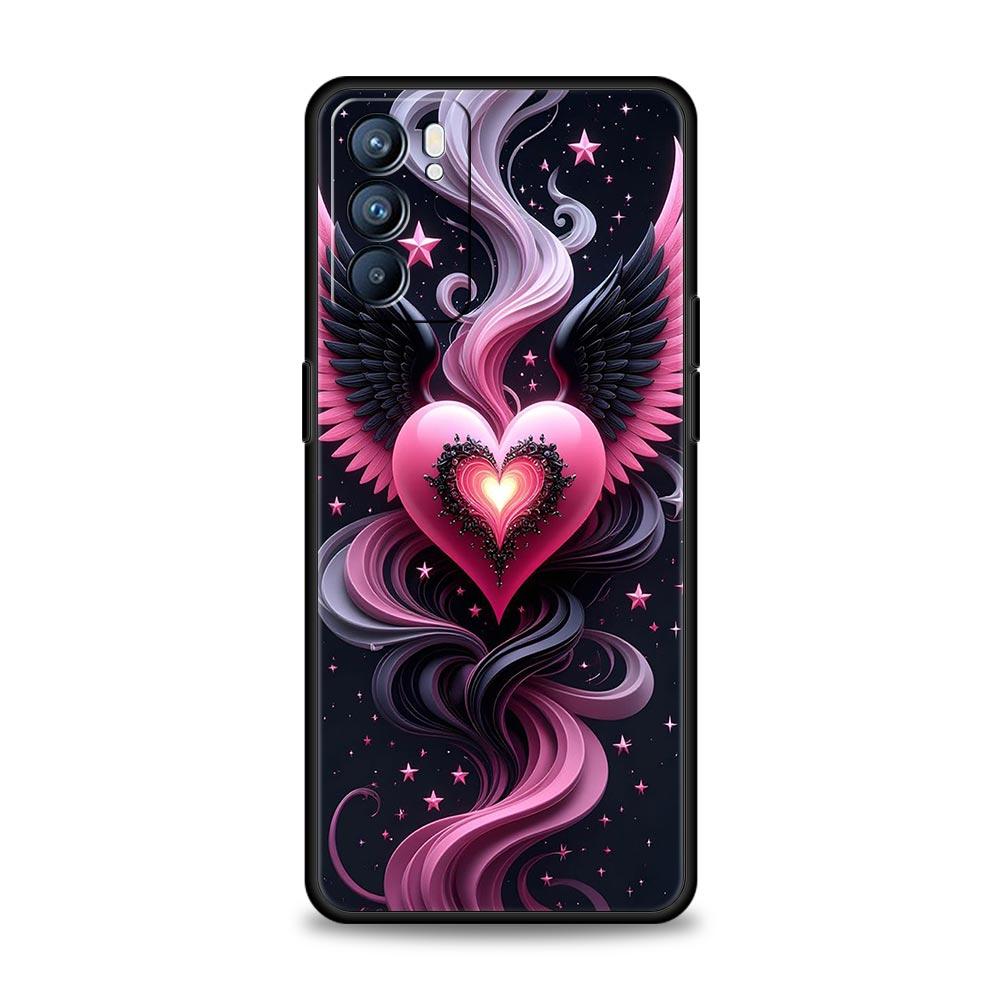 Colored Love Heart Printed Phone Case For Oppo A17 A31 A54 A57 A78 A79 A98 Find X5 X6 Reno 6 7 8 10 11 12 13 F Pro 5G Soft TPU
