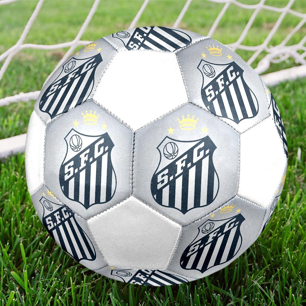 Santos FC Soccer Ball, Colorful, Suitable for All Ages, Machine-stitched, PVC Material, Competition Grade, Durable and High Bounce