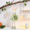 Easter Bunny Decor Cute Rabbit With Flower Hanging Ornaments For Tabletop Mantel Holiday Home Party Table Decorations Gift