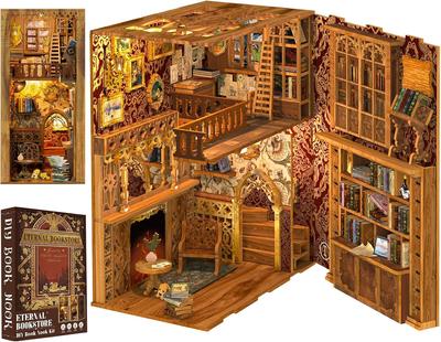 CuteBee DIY Súprava Knižného Kútika Domček pre Bábiky Miniatúrna Súprava Domčeka Knižný Kútik Vhodný pre Tínedžerov Dospelých Narodeninový Darček Dekorácie Zberateľské Umelecké Dielo s