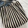 Korean Retro Artistic Striped Shoulder Bag - Large Capacity Fashion Tote