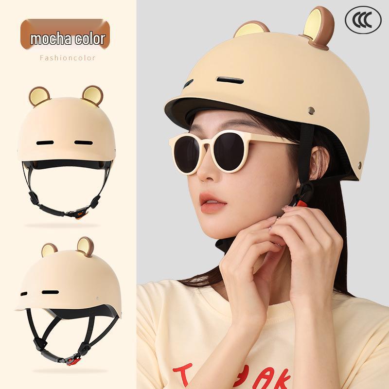 

Сертифицированный 3C Универсальный шлем для женщин и мужчин, Милый, Безопасный, Всесезонный для езды и Летний полушлем для электромобилей и велосипедов