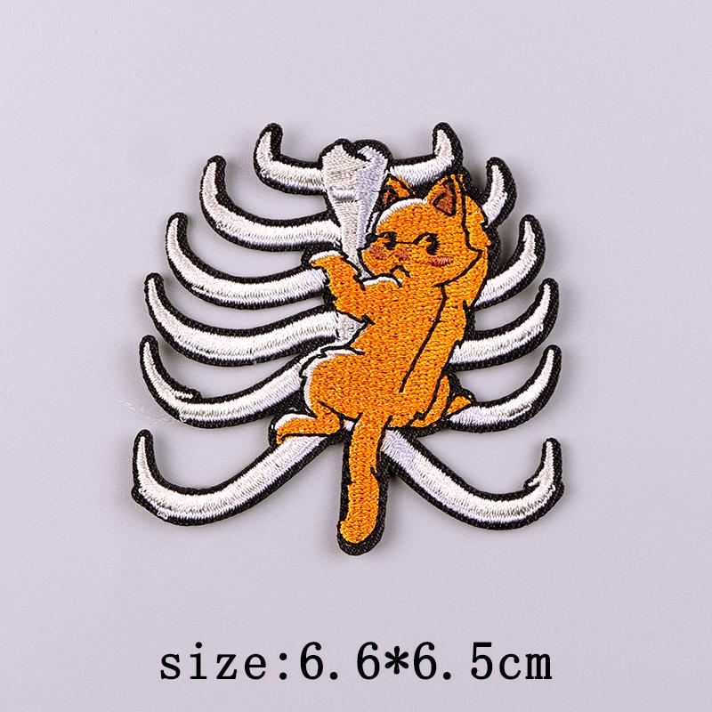 Punk Skull Embroidery Patch Iron On Patches For Clothing Hip Hop Embroidered Patches On Clothes Fusible Patch For Clothes Badges