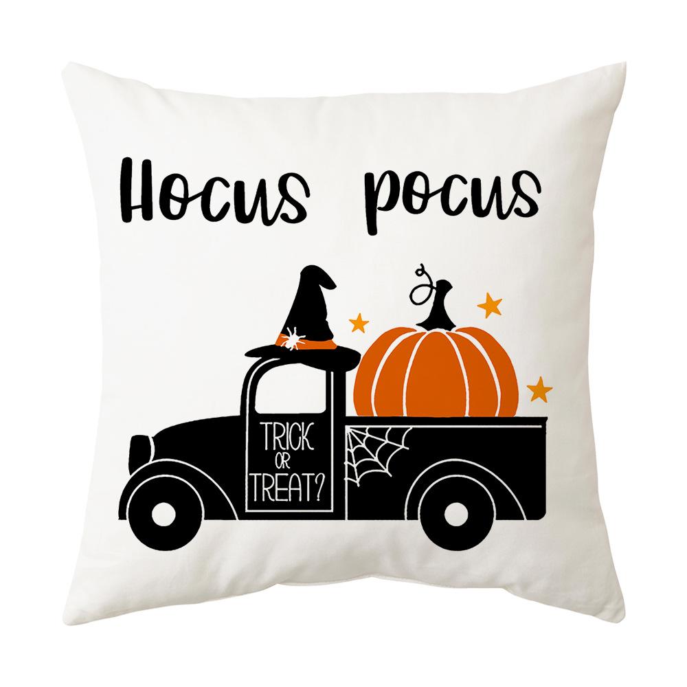 Halloween Pillow Case Orange and Black Horror Castle Spider Web Printed Cushion Cover Halloween Pillowcase Party Decorations