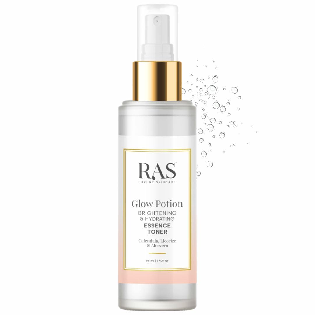 RAS Luxury Oils Glow Potion Essence Toner | Alcohol Free Face Mist | Hydrating & Plumping | With Hyaluronic Acid, Licorice & Niacinamide | Deeply,