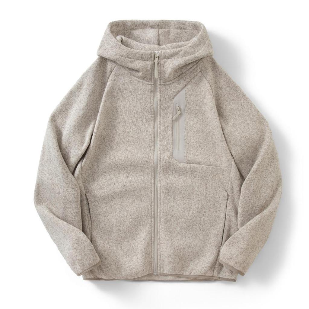 Men's Trendy Hooded Knit Fleece Cardigan Jacket - Outdoor Autumn/Winter Functional Style Series