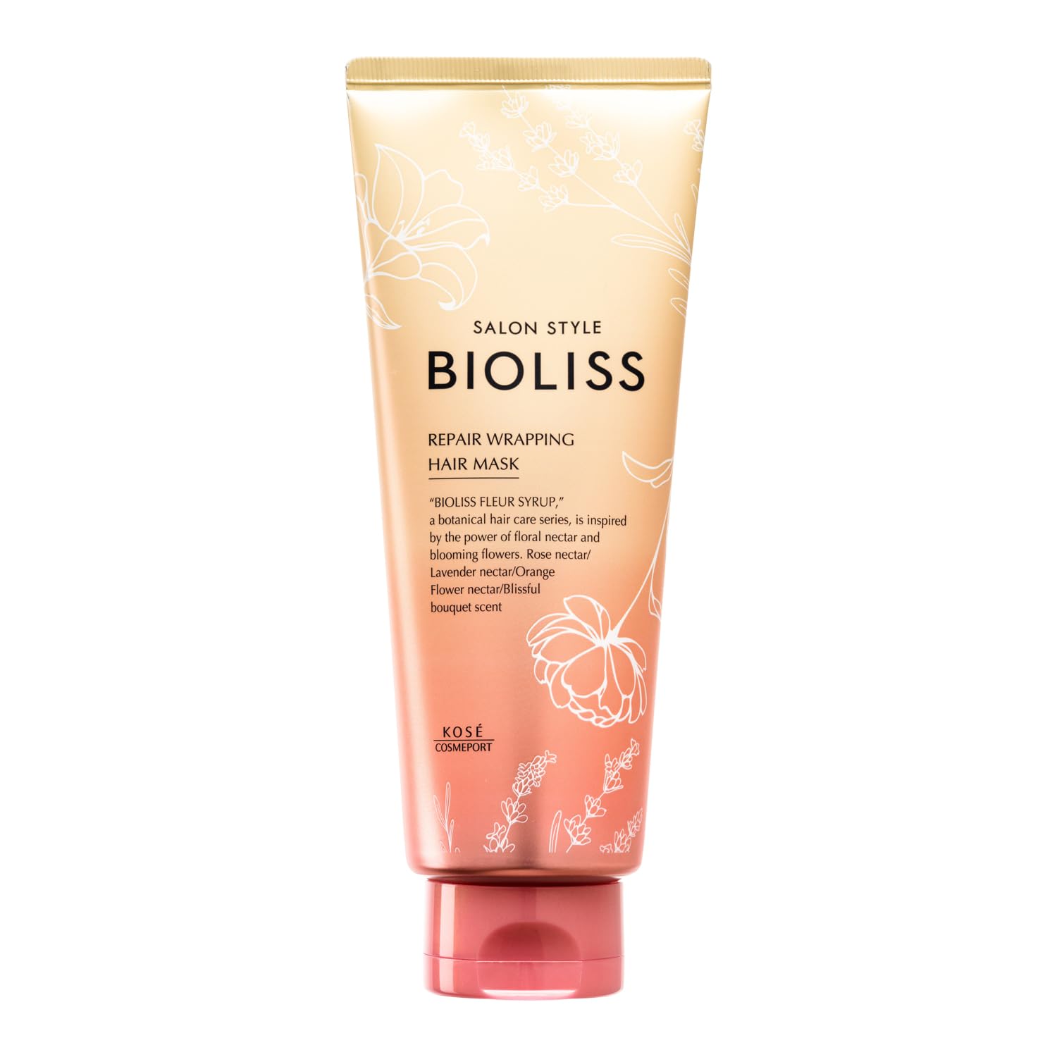 САЛОННЫЙ СТИЛЬ Bioliss Fleur Сироп Восстанавливающая Обертывание Маска для Волос 200 г (КОСЭ) белый