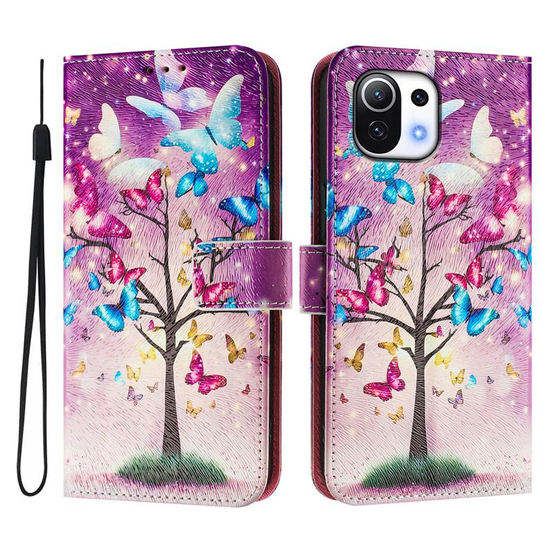 Luxury Flip Leather Case For Xiaomi 11 Lite 5G NE Flip Cover On For Xiomi 11T Mi 11 Ultra Pro Wallet Bags Flower Cases Shell