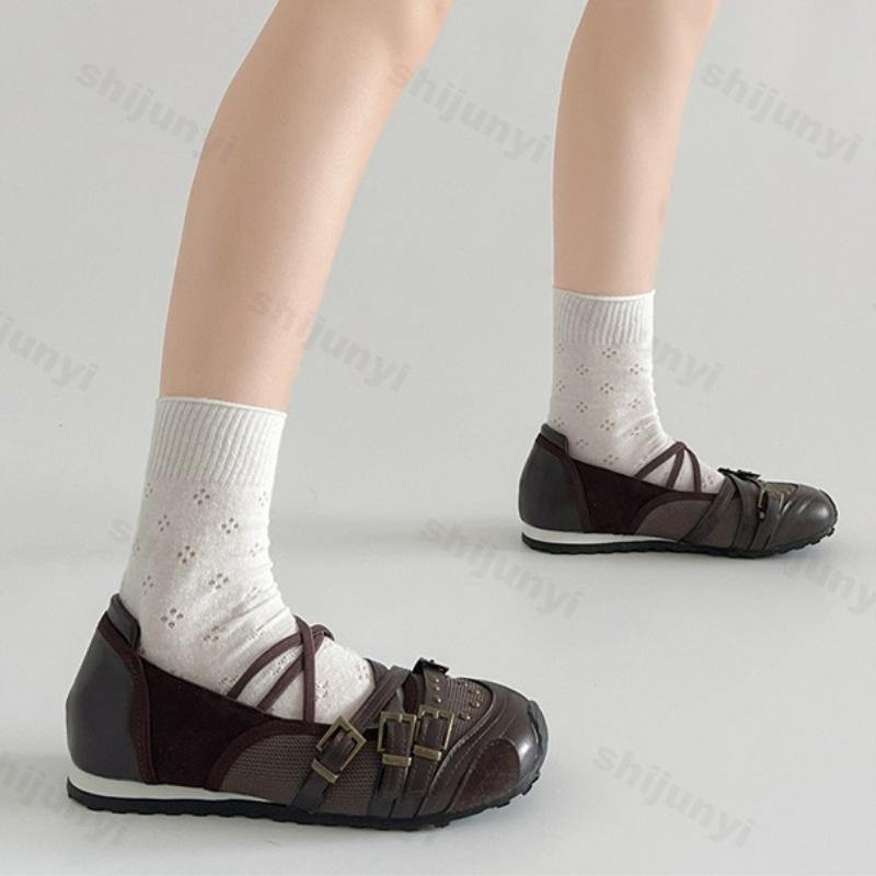 Fashion Retro Ballet Style Shallow Mouth Casual Mary Jane Shoes for Women Autumn 2025 Elegant Comfortable Versatile Buckle Single Shoes