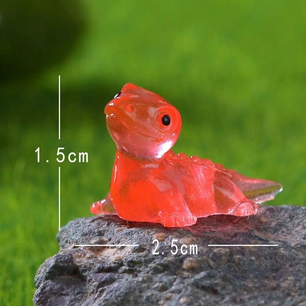 Creative Cute Mini Lizards Glow At Dark Resin Craft Lizards Miniatures Cartoon DIY Garden Lizard Ornaments Desktop
