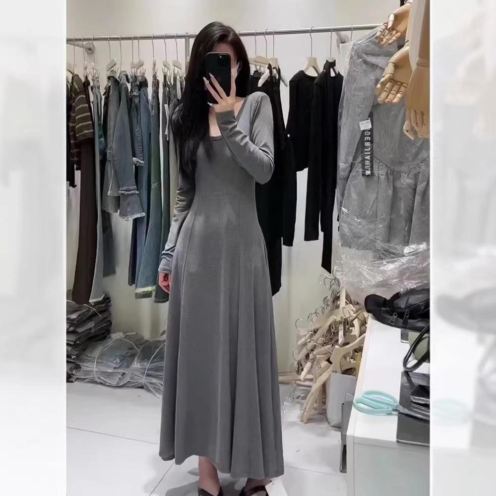 2023 Elegant High-Waisted Long-Sleeved Autumn Dress for Women, Slimming Design