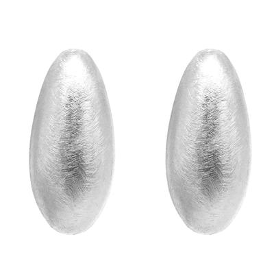 [Q5092] - Brincos de design 'Cléopatra' aço prateado (escovado) - 30x14 mm