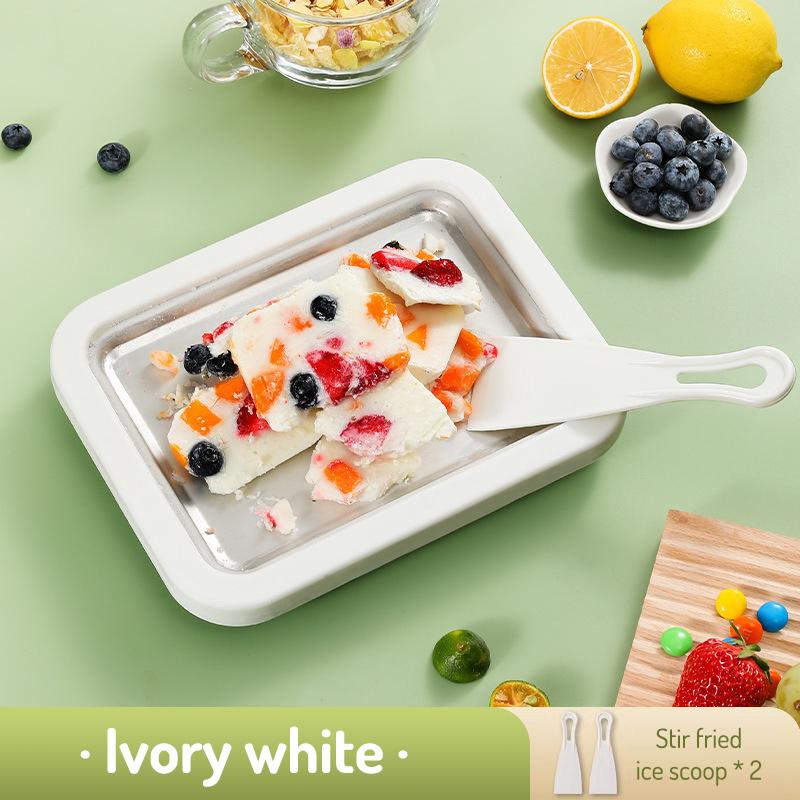 Household Rolled Ice Cream Maker Small Child s Homemade Yogurt Maker Multifunctional Cold Sweet Fried Ice Pan Stainless Steel