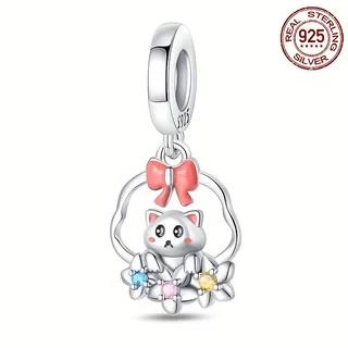 New Authentic Copper Animal Collection Charm Bead Charms Black Wing Cat Fishing Pendants Bead Charms Compatible With Bracelets Do It Yourself Jeweller