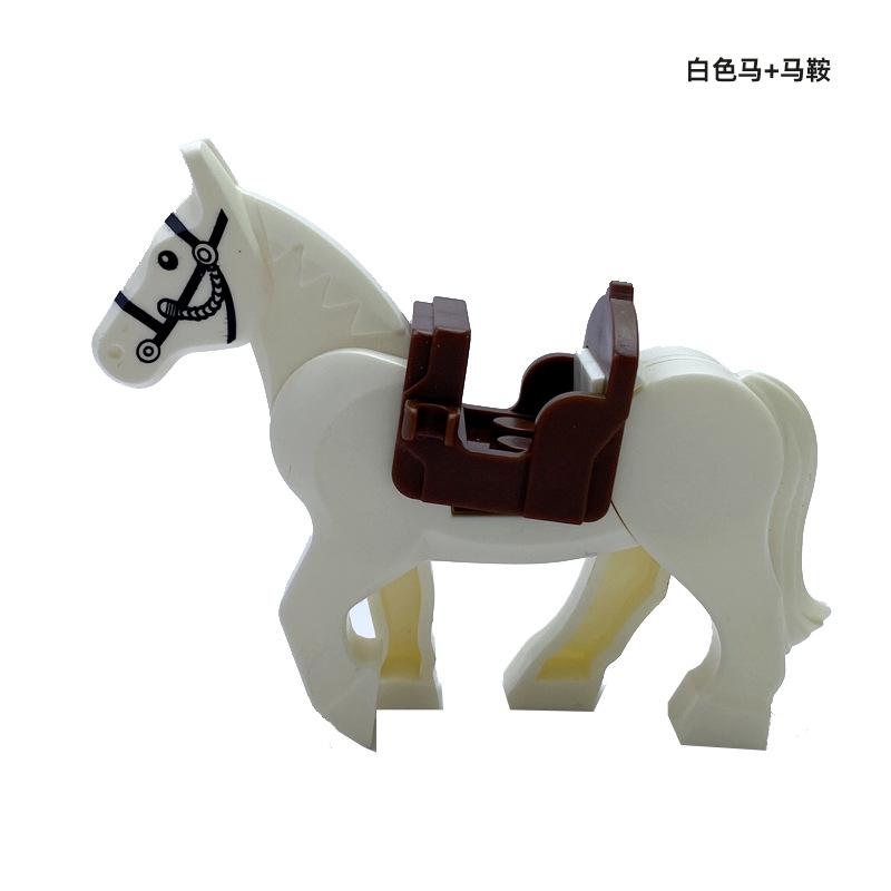 Small Particle Building Block Toy Plastic Horse Figurine Accessories Equipment War Horse Children'S Toys