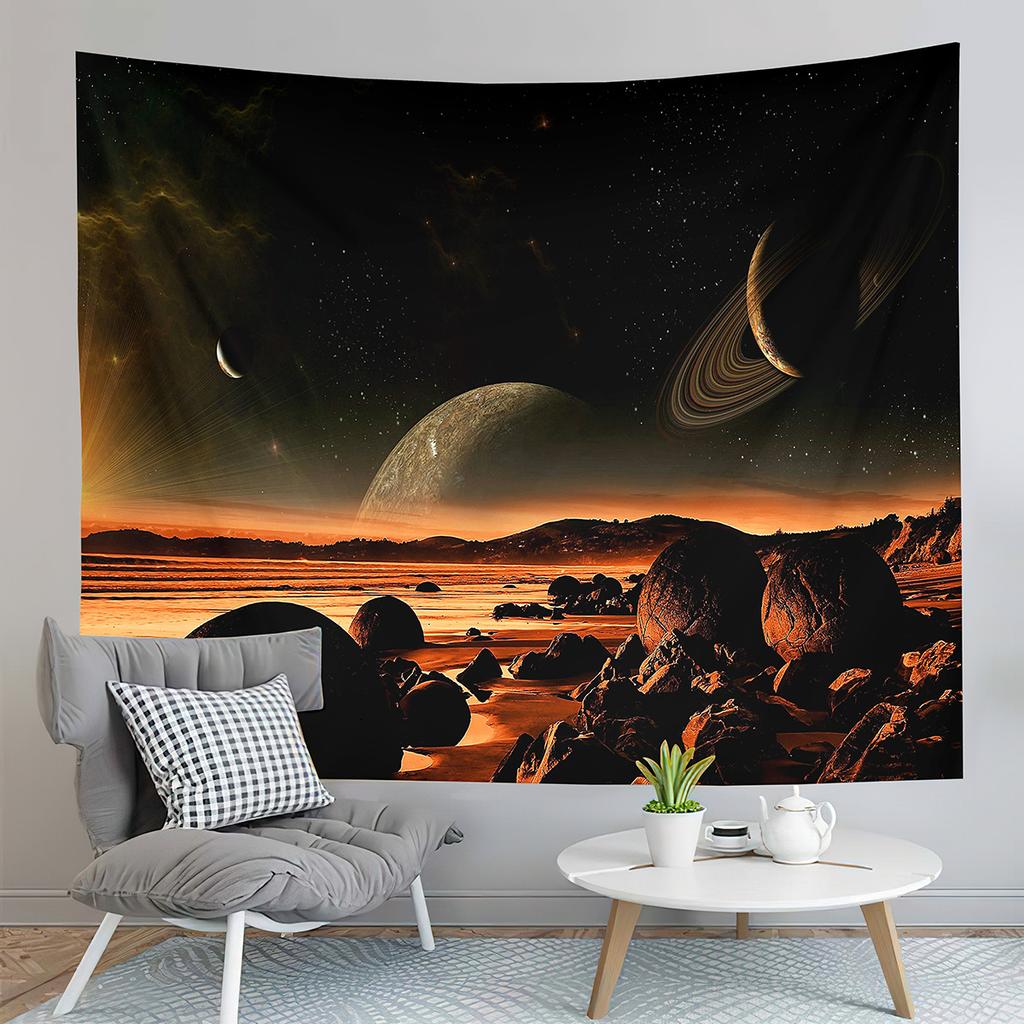 Fantasy Galaxy Tapestry Universe Outer Space Earth Landscape Tapestry Wall Hanging Decor Tapestries Bedroom Living Room Dorm
